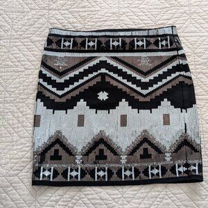 Tribal sequin mini skirt Express